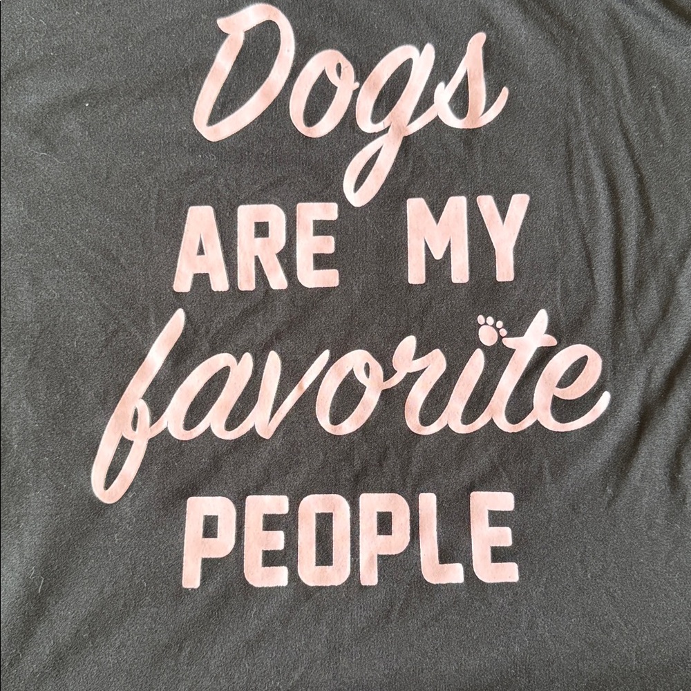 Joyspun 2X “Dog’s are my favorite people” black short sleeve t-shirt NWOT